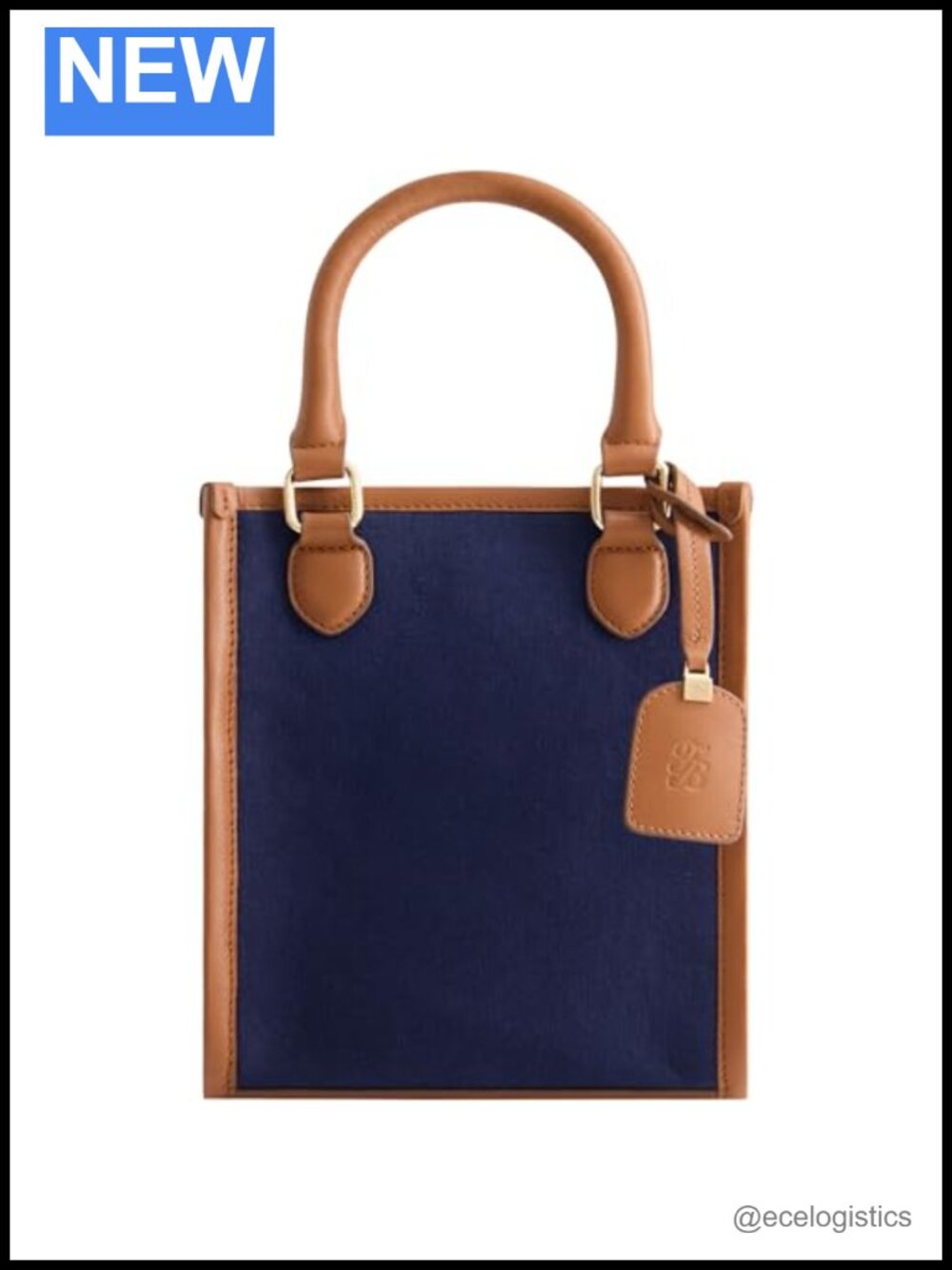 Women's Canvas Tote Bag with Leather Trim, Adjustable Shoulder Strap, Magnetic
